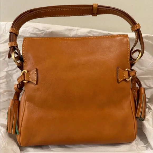 New! Dooney & Bourke Florentine Leather Tassel Shoulder Bag - Picture 2 of 11